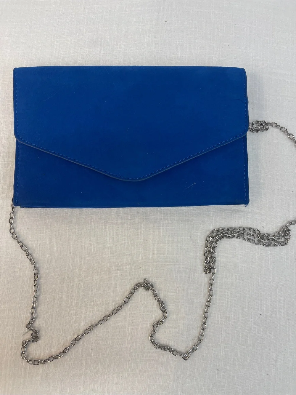 Steve Madden royal blue suede clutch purse with removable strap